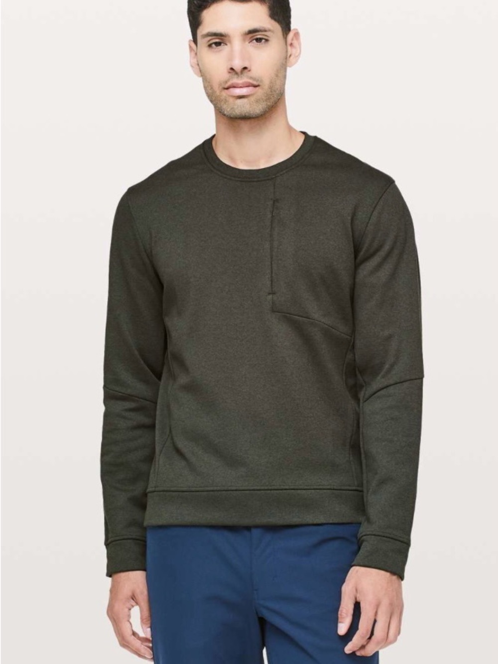 Lululemon Men’s City Sweat Crew Thermo Heathered Olive